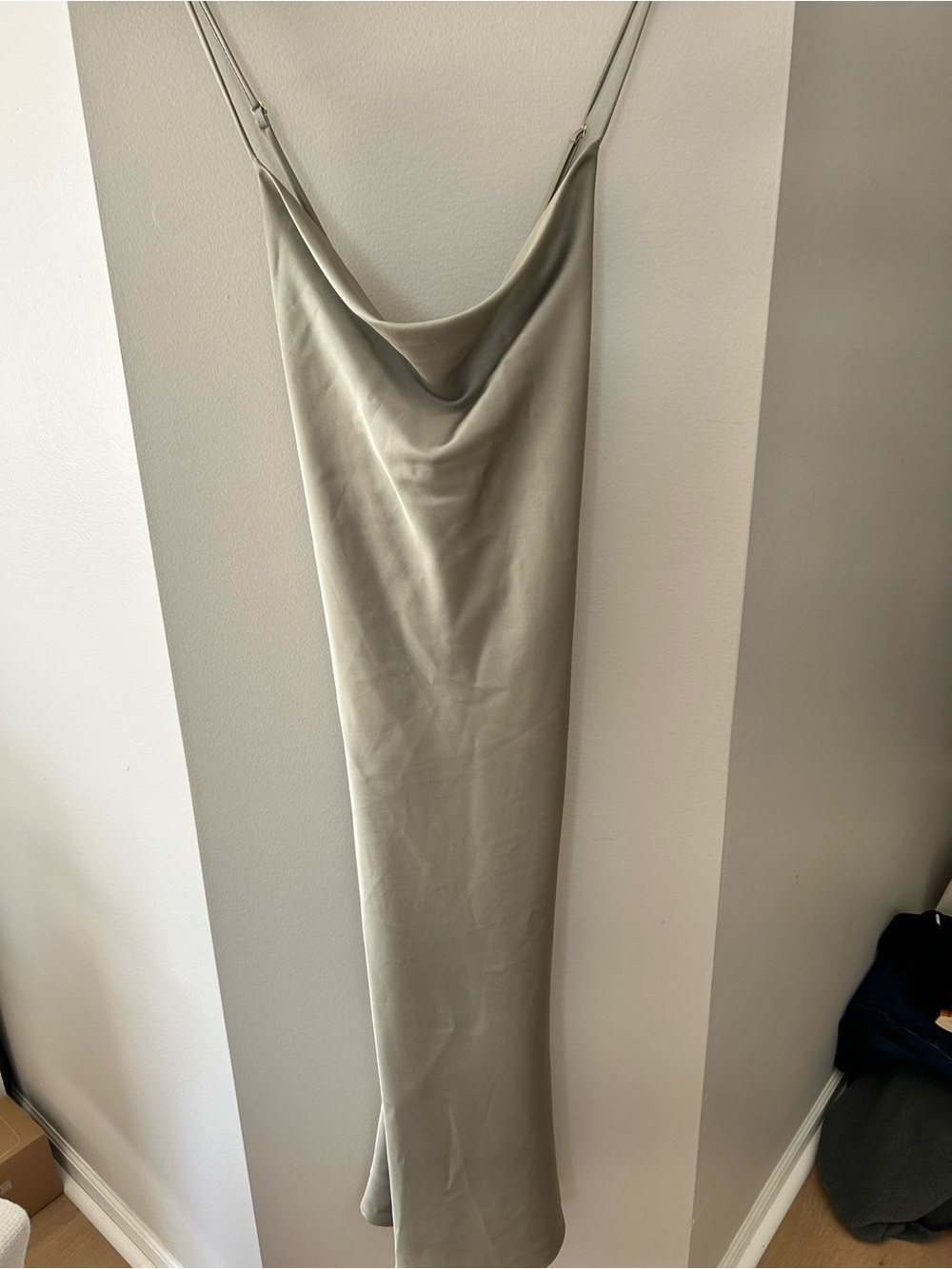 Show Me Your MUMU green satin slip dress